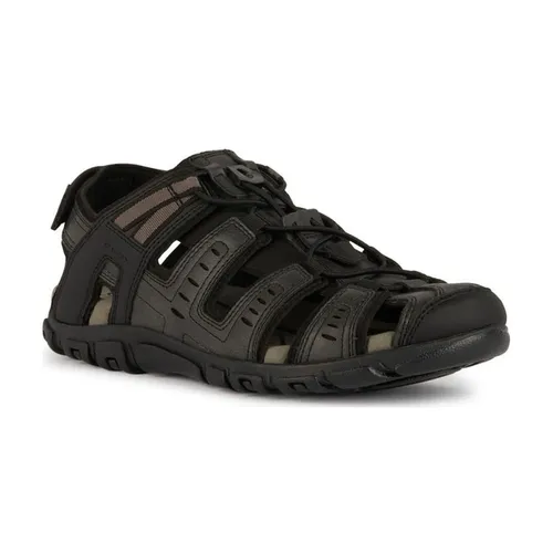 Black Flat Strada Sandals - Geox - Modalova