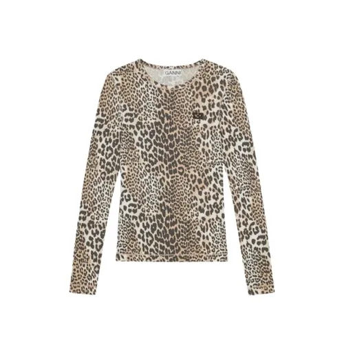 Soft Cotton Rib Long Sleeve - Ganni - Modalova