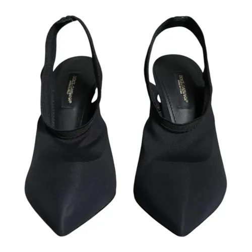 Black Stretch Slingback Heels - Dolce & Gabbana - Modalova