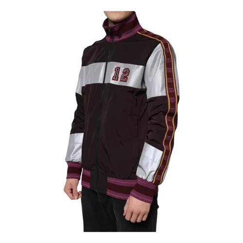 Logo Details Bomber Jacket Multicolor Polyester - Dolce & Gabbana - Modalova