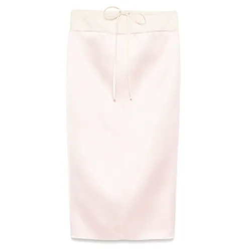 Falda Maxi Rosa Rosada con Cordón Ajustable - Khaite - Modalova