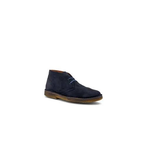 Blue suede desert boot with double laces - Frau - Modalova