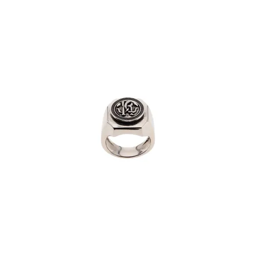 Monogram Mirror Snake Silver Ring - Roberto Cavalli - Modalova