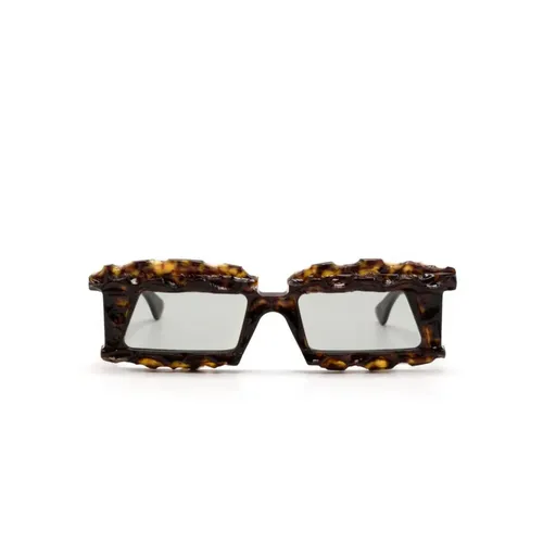 Rectangle-frame sunglasses with tinted lenses - Kuboraum - Modalova
