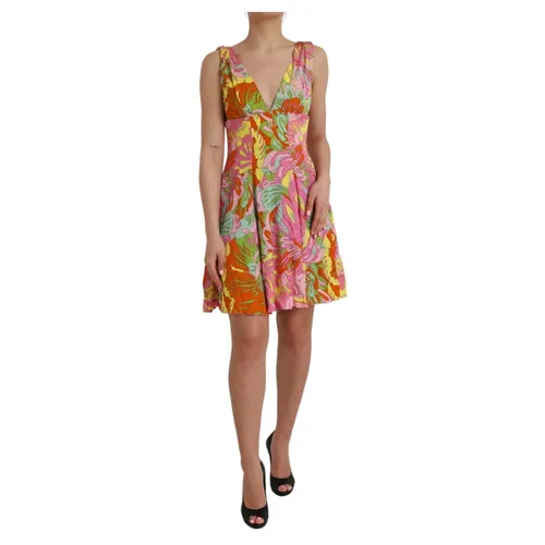 Floral Print Silk Mini Dress - Dolce & Gabbana - Modalova