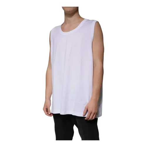White Cotton Tank Top - Dolce & Gabbana - Modalova