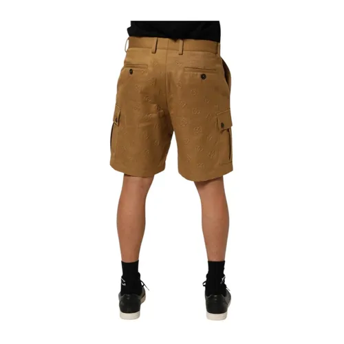 Cargo Bermuda Shorts with Logo Detail - Dolce & Gabbana - Modalova