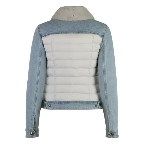 Padded Front Panel Jacket with Hood - Moorer - Modalova