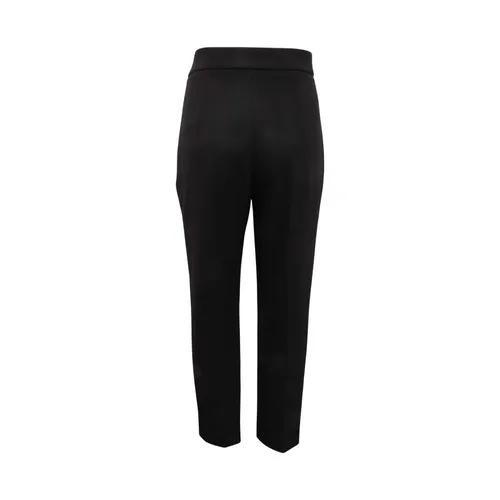 Black Wool Trousers with Invisible Zip - Elisabetta Franchi - Modalova
