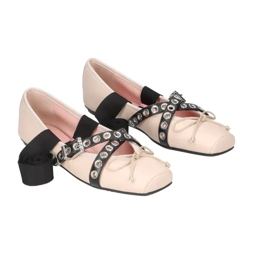 Chic Leather Dance Style Ballet Flats - Pretty Ballerinas - Modalova