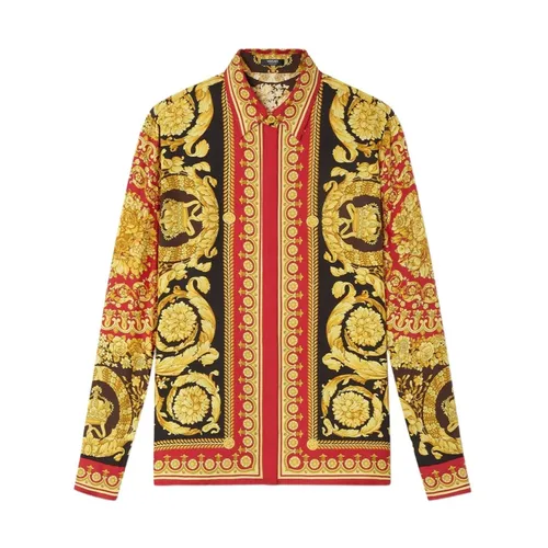Camisa de seda Barocco - Versace - Modalova