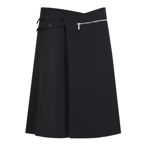 Black Asymmetrical Wrap Skirt - Sapio - Modalova