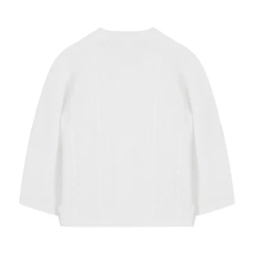 White Cotton Cardigan Sweater Button-Front - Tartine et Chocolat - Modalova
