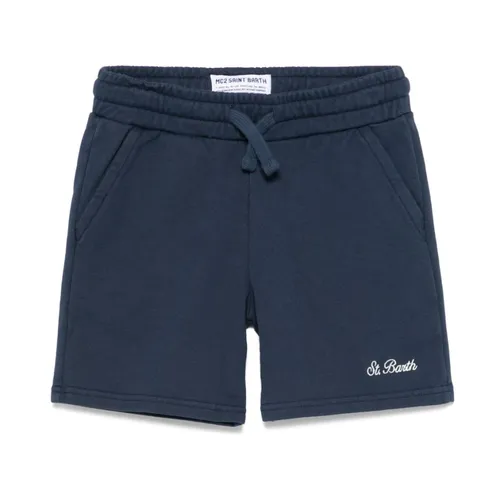 Blue Shorts with Drawstring Waistband - MC2 Saint Barth - Modalova