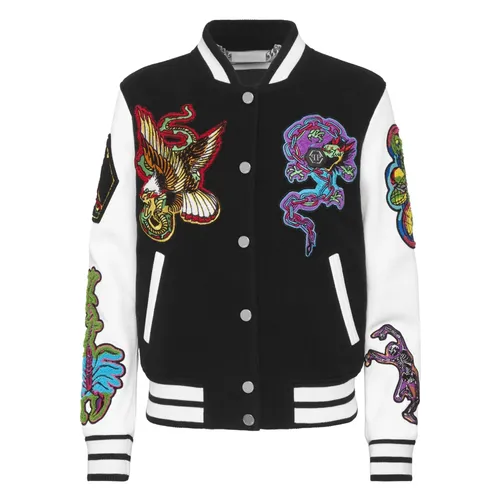 Bomber de Cuero Tattoo - Philipp Plein - Modalova