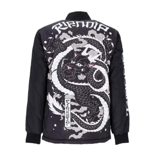 Quilted Bomber Jacket Black - Ripndip - Modalova