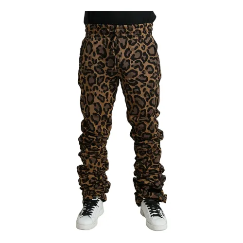 Leopard Jacquard Jogger Pants - Dolce & Gabbana - Modalova