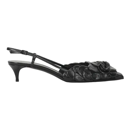 Floral Pointy Toe Slingback Pumps - Valentino Garavani - Modalova