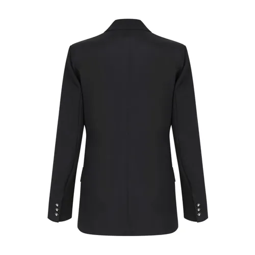Black Double Breasted Jacket - Elisabetta Franchi - Modalova