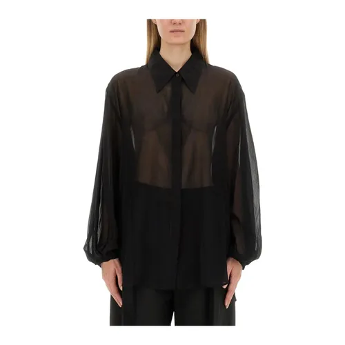 Sheer Long Sleeve Button-Up Shirt - Khaite - Modalova