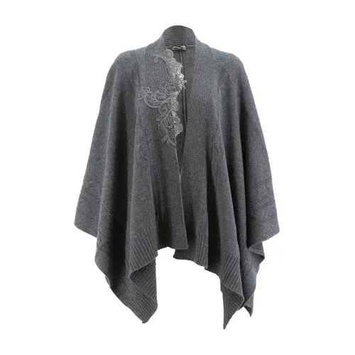 Floral Lace Poncho Cape - Ermanno Scervino - Modalova