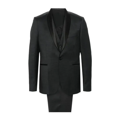 Single-Breasted Wool Blend Suit - Tagliatore - Modalova