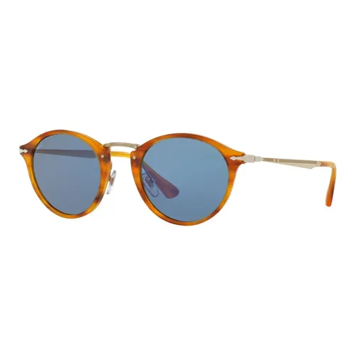 Gafas de sol a rayas marrón/gris cristal azul - Persol - Modalova