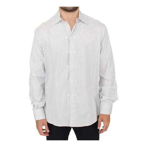 White Gray Striped Casual Shirt - Ermanno Scervino - Modalova