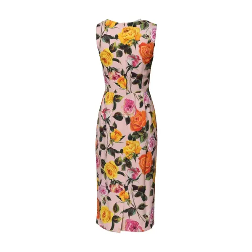 Floral Sheath Dress with Silk Lining - Dolce & Gabbana - Modalova