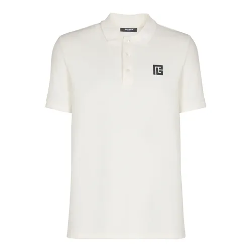 Embroidered Cotton Polo - Balmain - Modalova