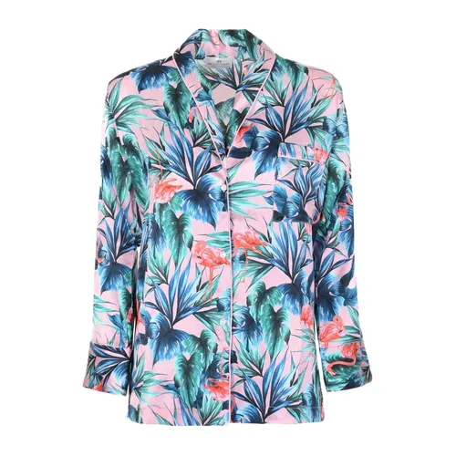 Flamingo Silk Pajama Set - Dee Ocleppo - Modalova