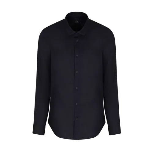 Camicia in lino classica design minimalista - Armani Exchange - Modalova