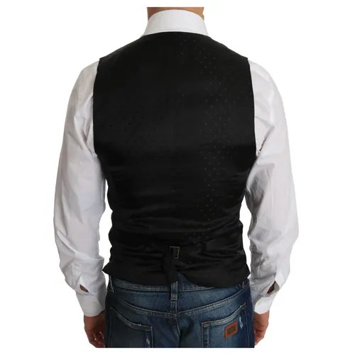 Black Formal Wool Blend Vest - Dolce & Gabbana - Modalova