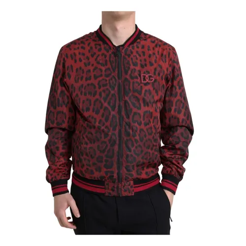 Leopard Print Bomber Jacket - Dolce & Gabbana - Modalova