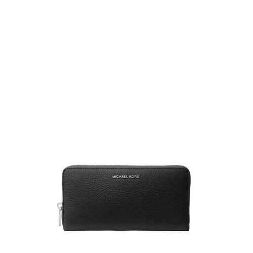 Leather Zip Wallet with Metal Logo - Michael Kors - Modalova
