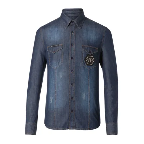 Camisa de Denim - Entallada - Philipp Plein - Modalova