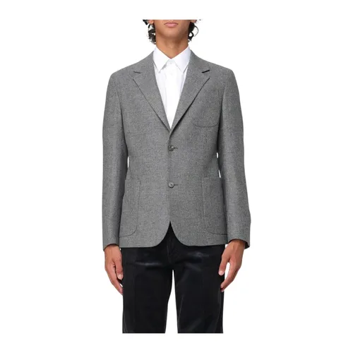 Textured Wool Blazer Jacket - Emporio Armani - Modalova