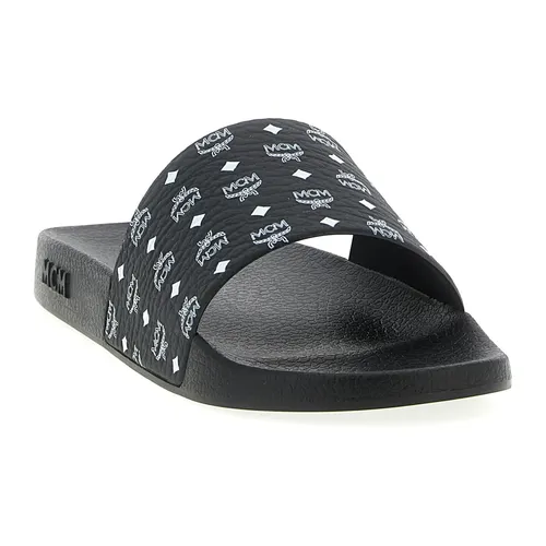 Monogram Print Rubber Slides - MCM - Modalova