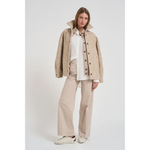 Beige Wool Alpaca Bouclé Jacket - Peserico - Modalova