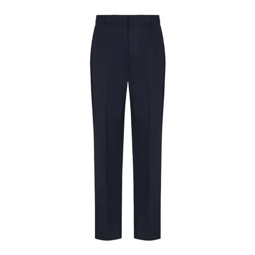 Fleece Wool Zip Button Trousers - Emporio Armani - Modalova