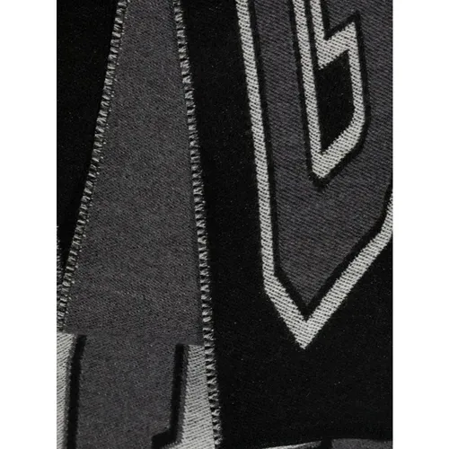 Black Wool Logo Intarsia Scarf - Givenchy - Modalova