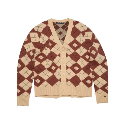 Biscuit Beige | Deep Red Knitwear Cardigan - Acne Studios - Modalova