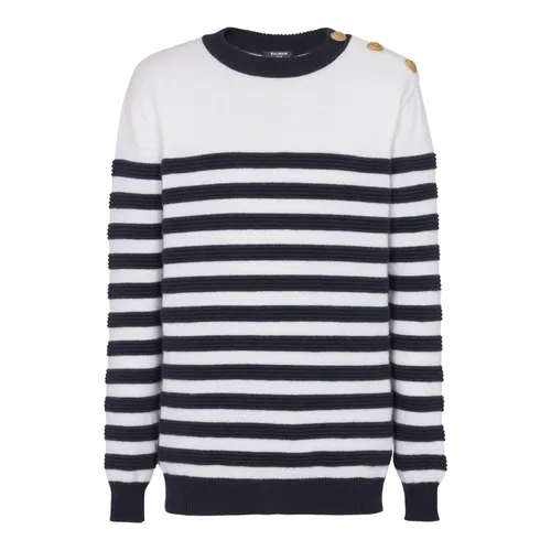 Striped cahmere jumper - Balmain - Modalova