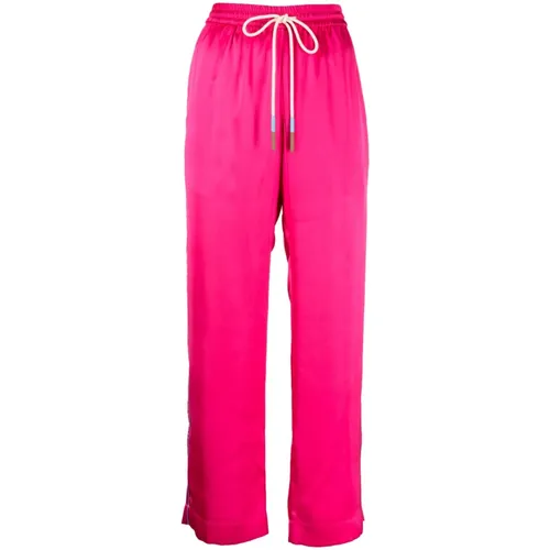 Satin Pyjama Bottoms with Torchon Piping - Mira Mikati - Modalova