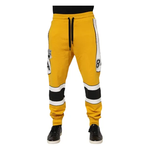 Yellow Cotton Jogger Pants - Dolce & Gabbana - Modalova