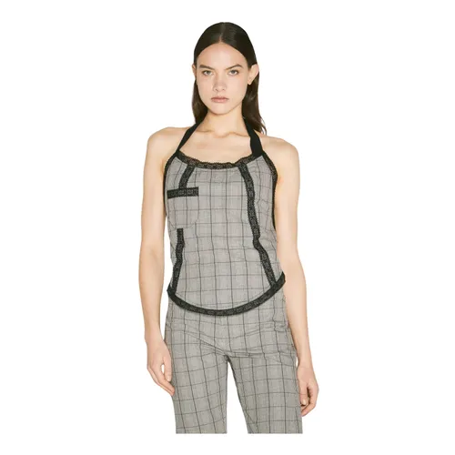 Check Pinafore Top with Lace Trims - Our Legacy - Modalova