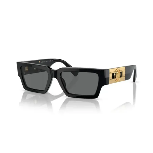 Rectangular Sunglasses with Dark Grey Lenses - Versace - Modalova