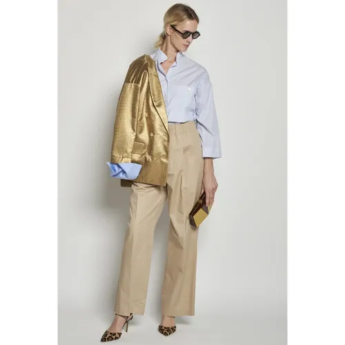 Beige Cotton Trousers - Jejia - Modalova