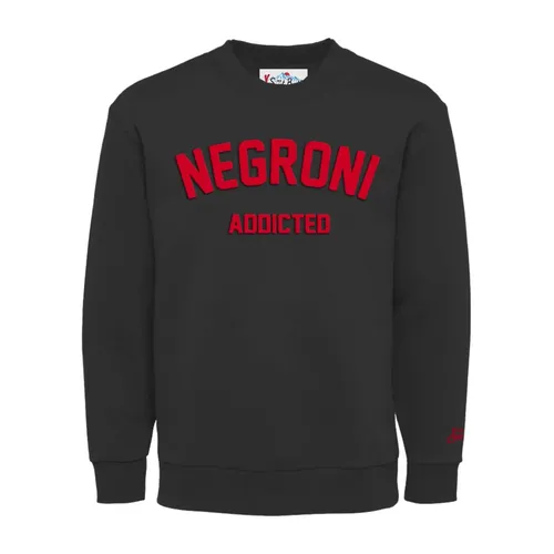 Black Sweatshirt with Watch Print - MC2 Saint Barth - Modalova