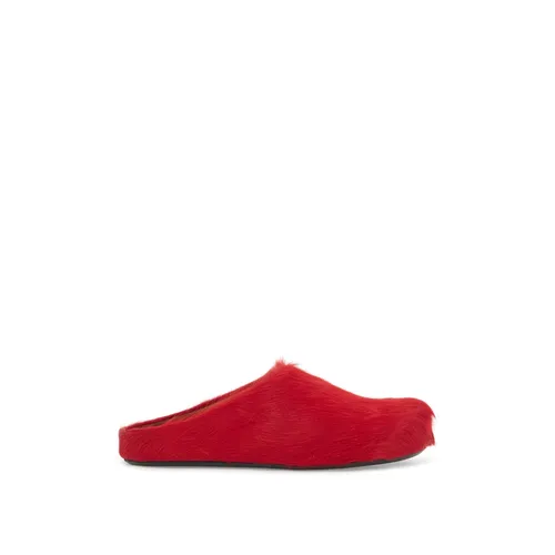 Fur-lined Long-haired Clog - Marni - Modalova